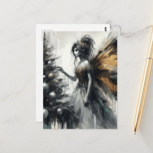 Fairy and Christmas Tree Glitch ポストカード (正面/裏面インサイチュ)