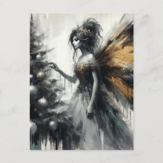 Fairy and Christmas Tree Glitch ポストカード (正面)