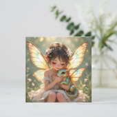 Fairy and Dragon Ethereal Girl's Color Me Birthday カード (スタンド正面)