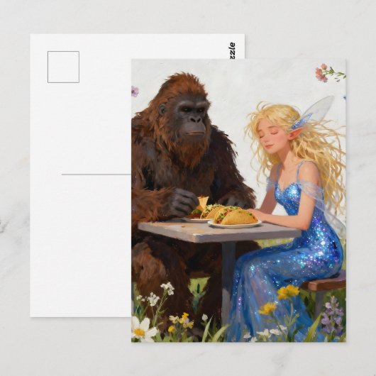 Fairy and Sasquatch Picnic ポストカード (正面/裏面)