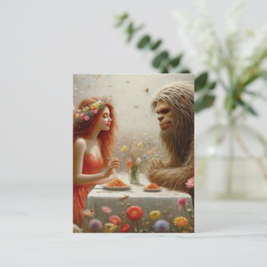 Fairy and Sasquatch Spaghetti Picnic ポストカード (スタンド正面)