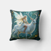 Fairy and White Deer Magical Forest クッション (裏面)