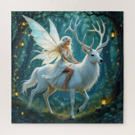Fairy and White Deer Magical Forest ジグソーパズル