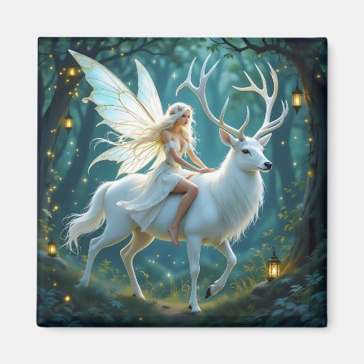 Fairy and White Deer Magical Forest マグネット (正面)