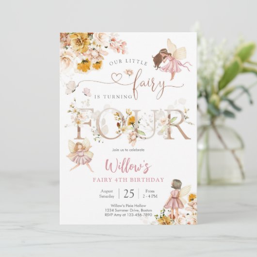 Fairy Birthday Invitation Girl 招待状 (スタンド正面)