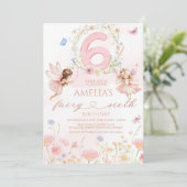 Fairy Birthday Invitation Girl, Fairy 6th Birthday 招待状 (スタンド正面)