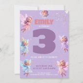 Fairy Birthday Party for Girls 招待状 (正面)