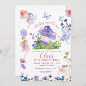 Fairy Birthday Whimsical  招待状 (正面/裏面)