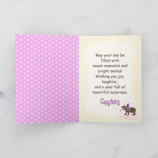 Fairy Capybara Birthday Magic カード (内部)