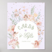 Fairy Cards and gifts Whimsical Purple Birthday ポスター (正面)