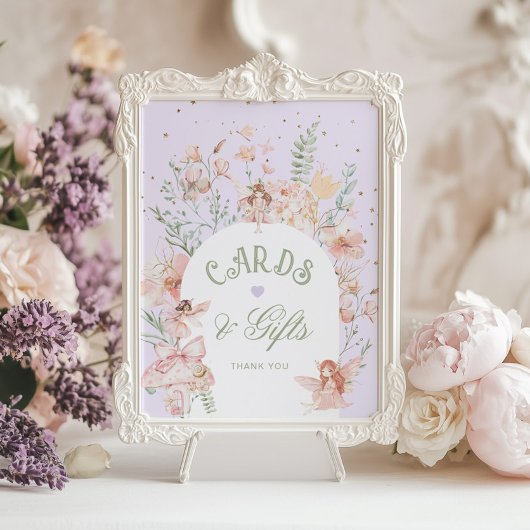 Fairy Cards and gifts Whimsical Purple Birthday ポスター