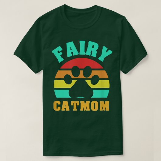 Fairy Cat Mom Funny Cat Tシャツ (デザイン正面)