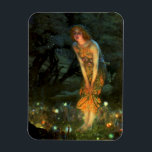 Fairy Circle Fairies Midsummer Eve マグネット<br><div class="desc">Midsummer Eve Fairy Circle - A magical and mystical painting - This image of a fairy circle is by Pre-Raphaelite artist Edward Robert Hughes, painted in 1908, called "Midsummer Eve". The fairies are dancing in a circle at night, and a young woman, typical of the pre-raphaelites, is in the circle,...</div>