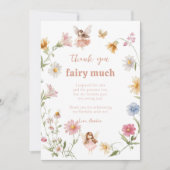 Fairy Colorful Widflower Girl 1st Birthday サンキューカード (正面)