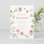 Fairy Colorful Widflower Girl 1st Birthday サンキューカード (スタンド正面)