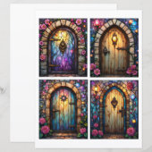 Fairy door scenes ephemera card cutouts (正面/裏面)