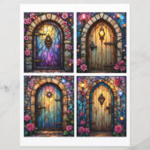 Fairy door scenes ephemera card cutouts (正面)