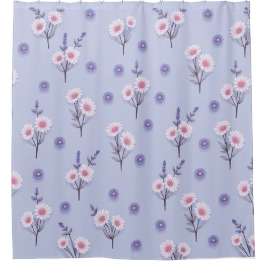 Fairy Dust Daisies シャワーカーテン (正面)