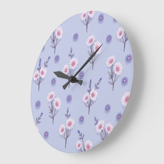 Fairy Dust Daisies ラージ壁時計 (傾斜)