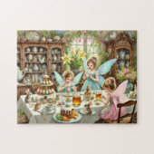 Fairy Easter Kitchen Whimsical Tea Party Scene ジグソーパズル (横)