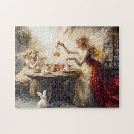 Fairy Easter Tea Party Honey & Bunnies Spring Magi ジグソーパズル (横)