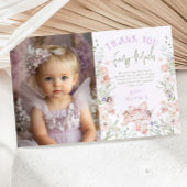 Fairy Enchanted Birthday Photo Thank you card 招待状