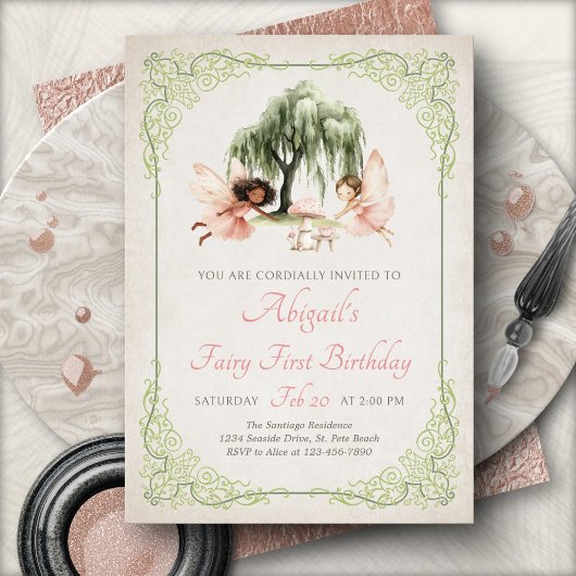 Fairy Enchanted Forest Garden Birthday 招待状