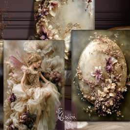 Fairy Ethereal Fantasy Butterfly Botanical ラッピングペーパーシート