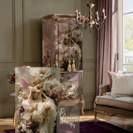 Fairy Ethereal Floral Dusty Plum Eggshell Beige 薄葉紙