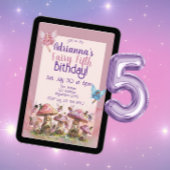 Fairy Fifth, Pink Purple 5th Birthday 招待状