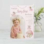Fairy First 1st Birthday Enchanted Magical 招待状 (スタンド正面)