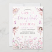 Fairy First 1st Birthday Party Invitation 招待状 (正面)