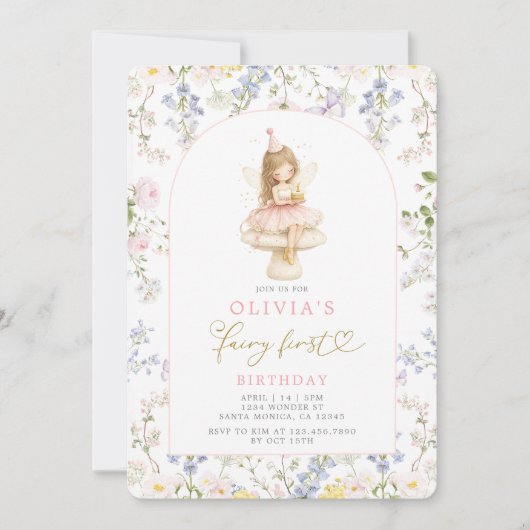 Fairy First Birthday 招待状 (正面)