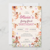 Fairy First Birthday 1st Birthday Invitation 招待状 (正面)