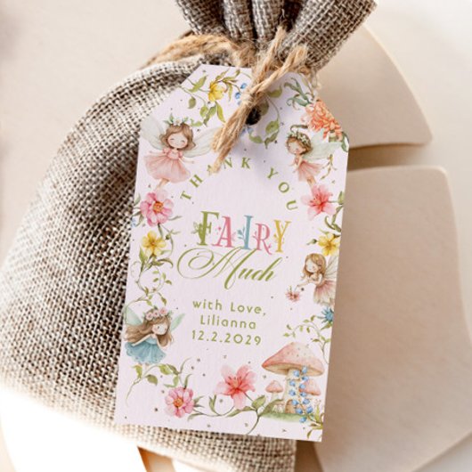 Fairy First Birthday Colorful Bright Thank you ギフトタグ
