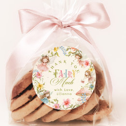 Fairy First Birthday Colorful Bright Thank you ラウンドシール