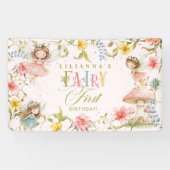 Fairy First Birthday Colorful Enchanted Garden 横断幕 (横)