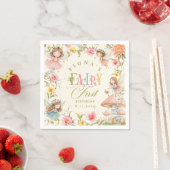 Fairy First Birthday Enchanted Garden Bright スタンダードカクテルナプキン (インサイチュ)