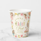 Fairy First Birthday Enchanted Garden Bright 紙コップ (正面)