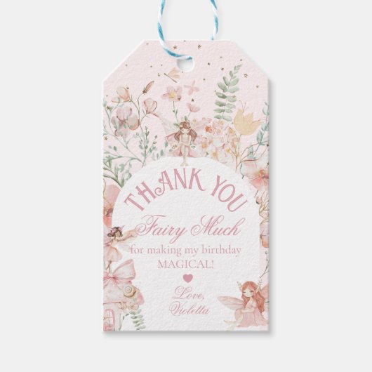 Fairy First Birthday Enchanted garden Whimsical ギフトタグ (正面)