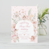 Fairy First Birthday Enchanted garden Whimsical 招待状 (スタンド正面)