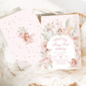 Fairy First Birthday Enchanted garden Whimsical 招待状
