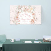 Fairy First Birthday Enchanted garden Whimsical 横断幕 (トレードショー)