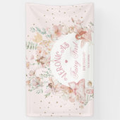 Fairy First Birthday Enchanted garden Whimsical 横断幕 (縦)