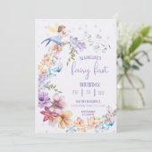 Fairy First  Birthday Forest Watercolor Mushroom  招待状 (スタンド正面)