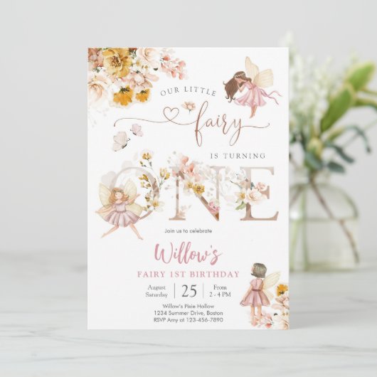 Fairy First Birthday Invitation 招待状 (スタンド正面)