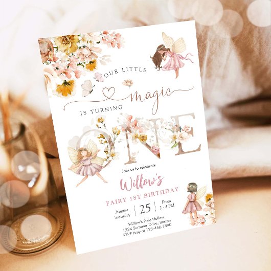Fairy First Birthday Invitation 招待状