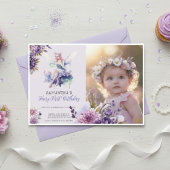 Fairy First Birthday Invitation | Dusty Purple 招待状