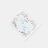 Fairy First Birthday Invitation | Elegant Blue  スタンダードカクテルナプキン (角)