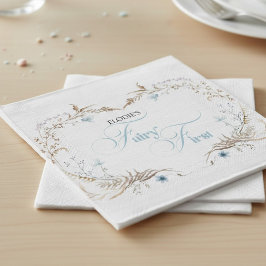 Fairy First Birthday Invitation | Elegant Blue  スタンダードカクテルナプキン